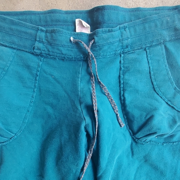 RELISTED OP teal drawstring wide leg capris - Picture 3 of 4